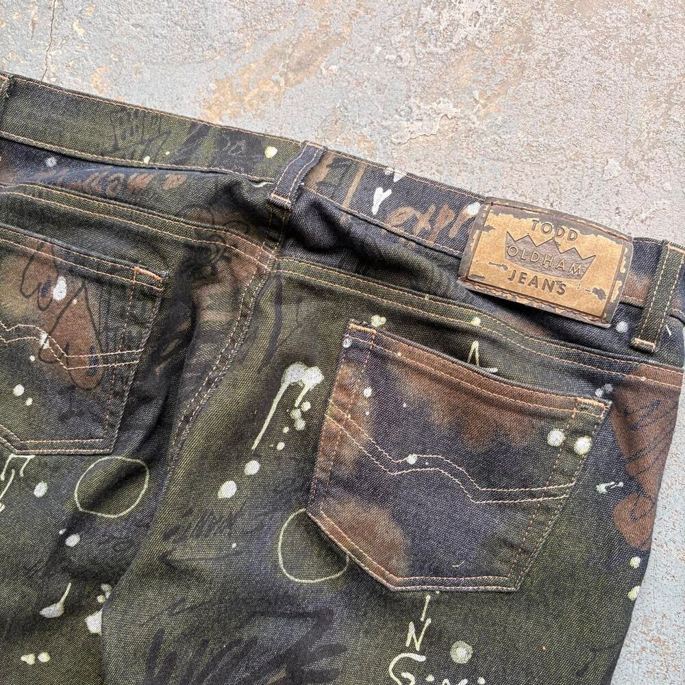 Vintage 90s Todd Oldham Graffiti Flared Jeans - Picture 8 of 8